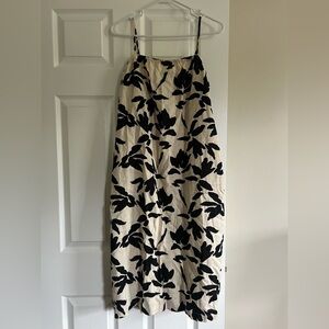 Target Black Floral Cream Maxi Slip Dress